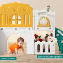 8 in 1 Toddler Climber Slide Playset Outdoor Indoor Slide Playset for Kids