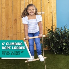 6 ft Kids Climbing Rope Ladder – DIY Swing Set Addition for Outdoor Fun
