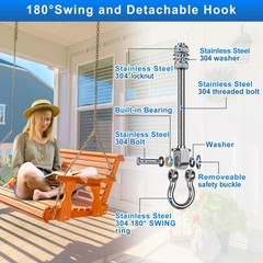 2Pcs Heavy Duty Swing Hangers with Bearings Stainless Steel Swing Hardware fo…