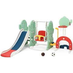 7 in-1 Indoor Outdoor Slide Freestanding Toddler Slide Climber Playset for Kids