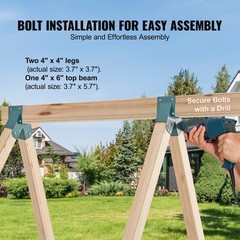 Heavy-Duty A-Frame Swing Brackets, Steel, Green, with M8 Bolts & Nuts (3 pcs)