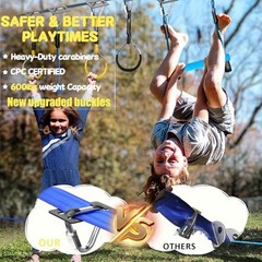Ninja Warrior Obstacle Course For Kids 2x56FT Slackline 8 Obstacles