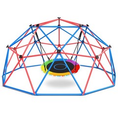 Climbing Dome Swing Set 10ft Jungle Gym Monkey Bars 800lbs for Kids Outdoor Play