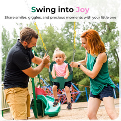 DECORLIFE Toddler Swing, Baby Swing Outdoor –High Back Full Bucket Swing Set, 33