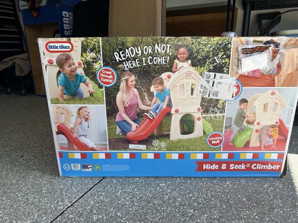 Little Tikes Hide & Seek Climber Kids Outdoor Slide & Climber Playset 1-4. New