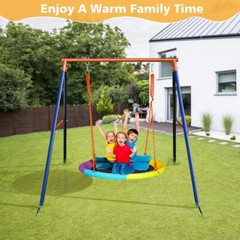 Pre-Owned Saucer Swing with Stand Kids Outdoor Heavy-Duty Metal Frame Backyard