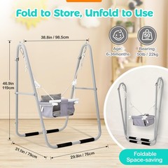 Baby Swing Set for Toddlers 6-36 Months, Foldable & Portable Swing for Indoor…