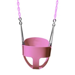 Pink Toddler Swing Full Bucket Seat With Coated Chains For Ages 2 To 4
