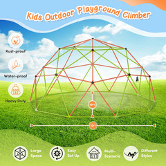 10FT Climbing Dome with Hammock Swing Kids Outdoor Jungle Gym Playground Clim…