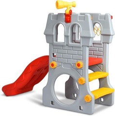 5-in-1 Toddler Slide, Indoor & Outdoor Playground Set with Basketball Hoop, T…