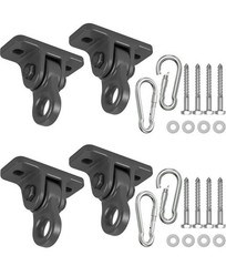 Durable Porch Swing Hangers Kit with Screws & Snap Hooks – 4 Pack Black