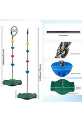 Tree Swing for Kids – Single Disc Seat and Climbing Rope Set w/Carabiner