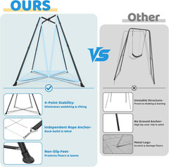 Swing Stand Frame Sensory Pod Chair Set X Shaped Heavy Duty Metal Outdoor Blue
