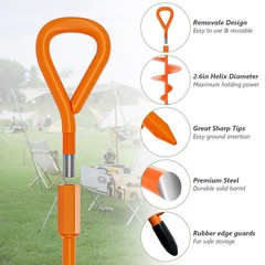 6 Pack 18″ Ground Anchors Heavy Duty Screw-In Earth Anchor w/ T-Handle _SALE OFF