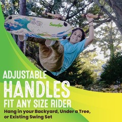 TreeSkate Skateboard Swing, Outdoor Stand Up Surf Swing, Holds Up to 200 lbs,…