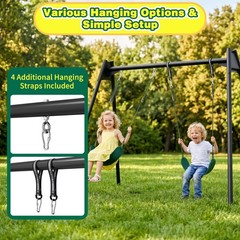 2 Pack Heavy Duty Swing Seats with 79″ Adjustable Rope, 330 lbs Capacity Swin…