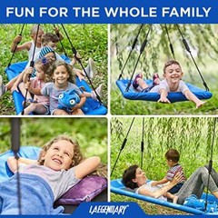 60 Inch Platform Tree Swing for Kids and Adults – Giant Flying Outdoor Blue
