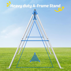 Heavy Duty A-Frame Swing Set with Saucer & Toddler Swing for Backyard Fun