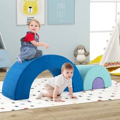 Rainbow Arc Climber Playset Foam Climbing Blocks w/ Machine Washable Covers