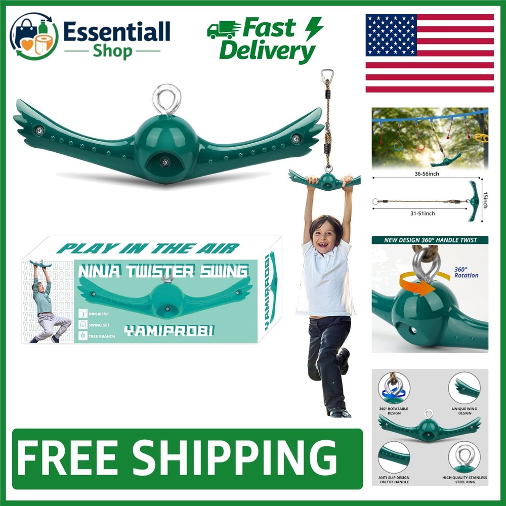 High-Quality 360° Handle Spin Swing – Safe and Durable Outdoor Toy, Green