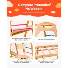 Uimoso 7-in-1 Wooden Indoor Jungle Gym Playground for Children