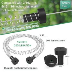 Zip line Kit for Kids and Adults Outdoor: Up to 500Lbs – | Quick Tighten 80FT