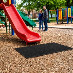 Large Outdoor Playground Slide Mat Shock Absorbing Landing Pad 39×24 Inch Bla…