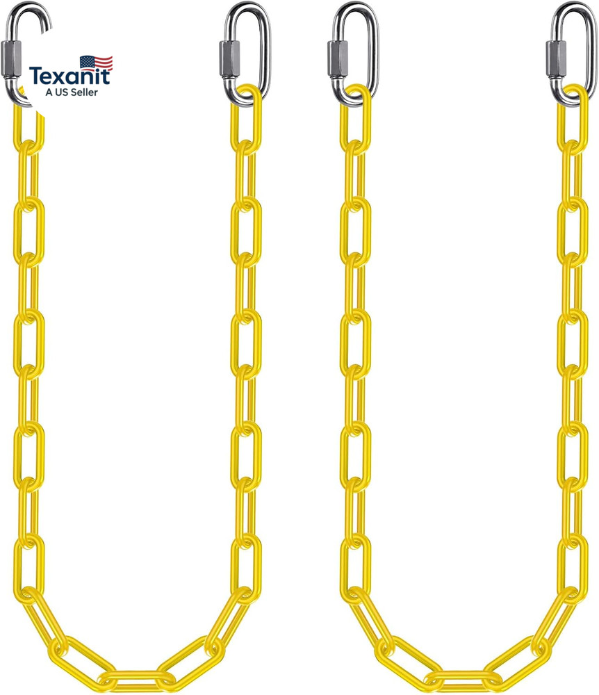 2Pcs 40″ Heavy Duty Hanging Chains with Carabiners 1000 Lbs Capacity Swing Chain
