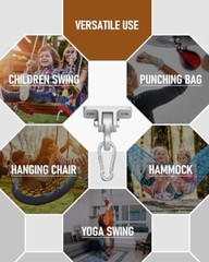 4 Pack Heavy Duty Porch Swing Hangers Kit for Wooden Playground Porch Patio