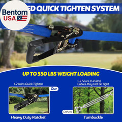Zip Line Kit for Kids Adults: 200FT up to 400 Lbs – Updated Removable Design Tro