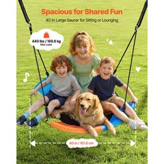 Uimoso Outdoor Swing Set with 40-Inch A-Frame for Kids’ Backyard Fun