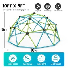 Easyego Climbing Dome, 10FT Jungle Gym with Swing for Kids 3 to 10 Outdoor