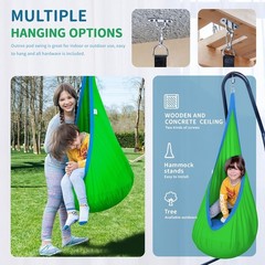 New Outree children’s sensory hanging pod swing–green–attach to ceiling
