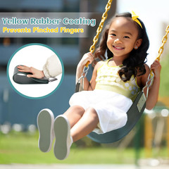 Swing Set Seat with Metal Triangle Ring & 66Inch Anti-Rust Chains, Swing Access