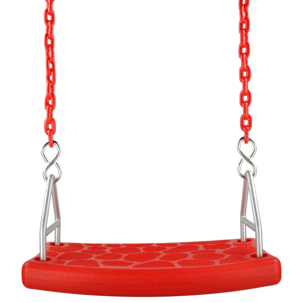 SWING SET STUFF INC. FLAT SEAT WITH 5.5 FT. COATED CHAIN RED playground 0310