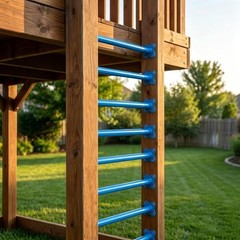 16.5 Inch Heavy Duty Steel Monkey Bars, 10 Pack Metal Ladder Rungs for Blue