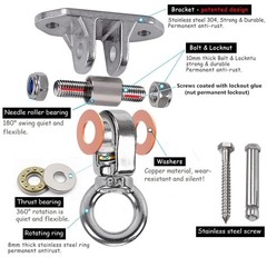 Stainless Steel Heavy Duty Swing Hanger 180°+360° Ceiling Swing Mount Free Sw…