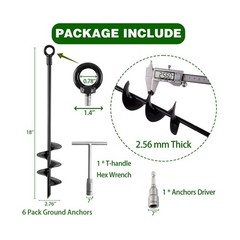 Fabulas Ground Anchors Screw in, 18 Inch Heavy Duty Swing Set G… FAST USA SHIP