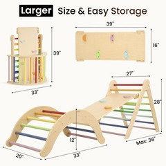 7-in-1 Foldable Pikler Triangle Set for Toddlers: Indoor Climber with Ramp & …