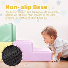 Foam Climbing Blocks for Toddler: with 4-Piece PU Leather Climbing Toys and a Ba