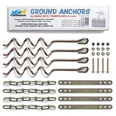 70113 Swing Set, Trampoline, & Patio Furniture Metal Ground Anchor Kit Hardware