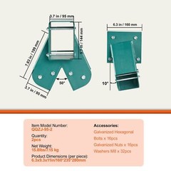 2 PCS Heavy Duty Carbon Steel A-Frame Swing Brackets for 4×4″ Legs & 4×6″ Beam