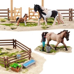 35 PCS Realistic Horse Playset for Kids – Stable Barn Toys, Farm Animals Gift