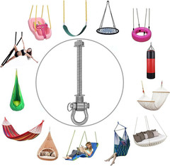 4 Heavy Duty Bearing Swing Hanger Permanent Anti-Rust (10Mm) 180° Swing, 1500 LB