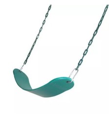 GREEN Playground Swing Set Seat Belt Vinyl Coated Zinc Chain, Hanger & Hooks