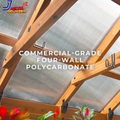 Savannah Chalet Style 14.5′ X 12′ Cedar and Polycarbonate Walk-In Greenhouse Kit