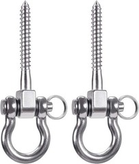 Set of 2Antirust 304 Stainless Steel Screw Bracket Heavy Duty 180° Swing Hangers