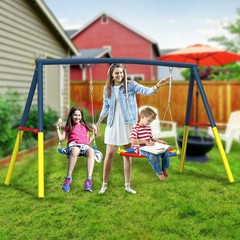 Color Swing Set for Backyard,Swing Heavy Duty 440lbs Metal Outdoor Swing Stand