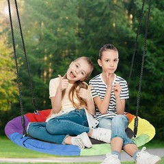 40″ Saucer Tree Swing for Kids Adults, 900D Waterproof Oxford Seat Backyard