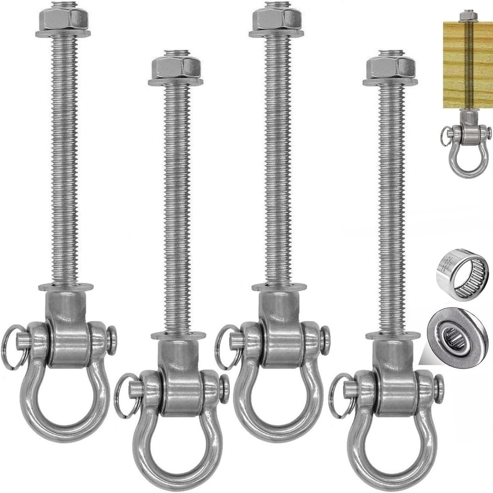 4 Heavy Duty Bearing Swing Hanger Permanent Anti-Rust (10mm) 180° 11"